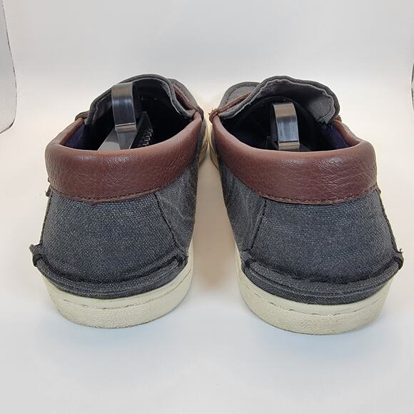 Cole Haan Penny Loafers Womens Sz 7 Gray Canvas with Brown Leather Trim Slip On - Picture 5 of 8